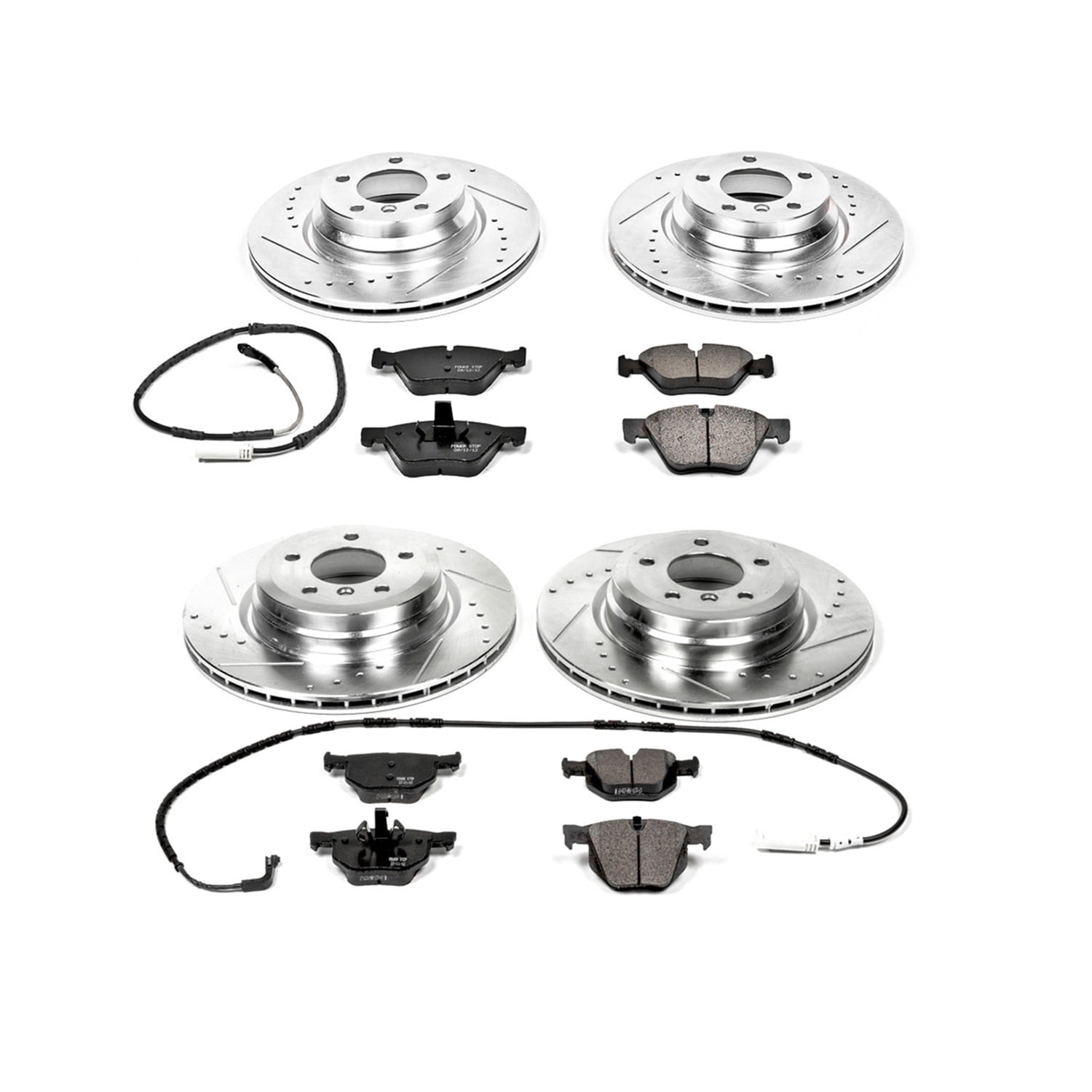PowerStop Front and Rear Z23 Evolution Sport Carbon-Fiber Ceramic Brake Pad and Drilled & Slotted Rotor Kit Fits: BMW Select Models K5768
