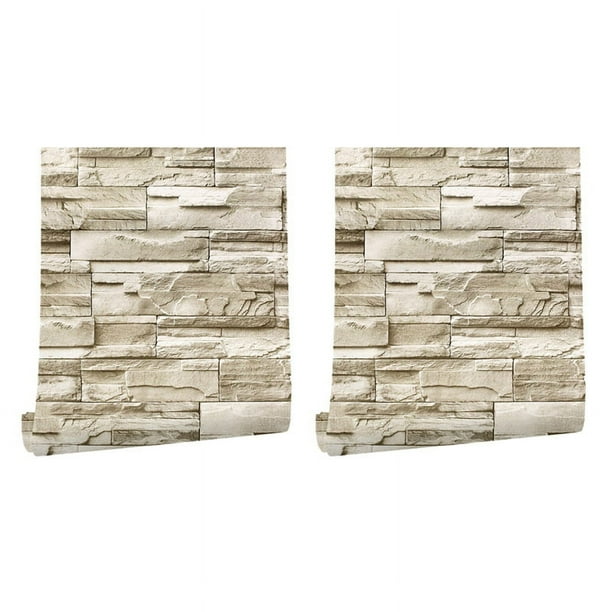 2piezas 6M Vinilo 3D Ladrillo Pegatina Papel Autoadhesivo Papel Pintado Muebles Pegatinas de Pared