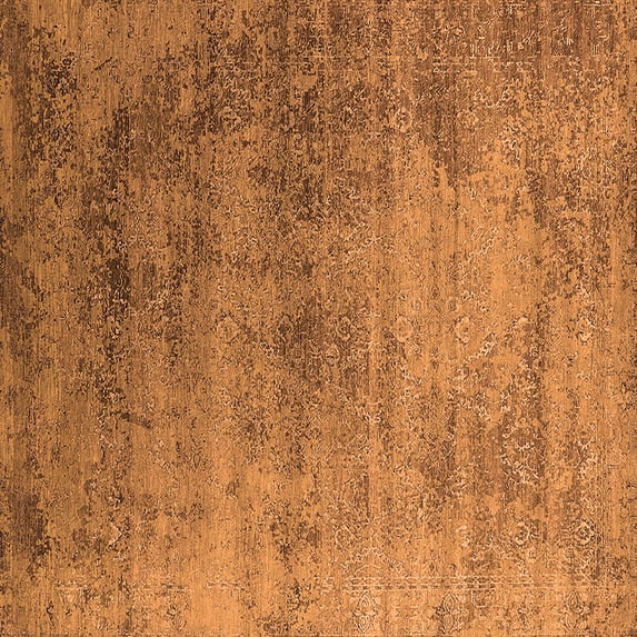 Ahgly Company Indoor Square Oriental Orange Industrial Area Rugs, 8' Square