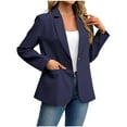thumbnail image 6 of Eryao Single Button Blazer for Women Shawl Neck Long Sleeve Suit Jacket with Pockets Slim Elegant Business Work Blazers,Navy,XXL, 6 of 8