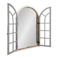 thumbnail image 3 of Kate and Laurel Boldmere Large Traditional Wood Windowpane Arch Mirror, 28x44, Gray and White, 3 of 7