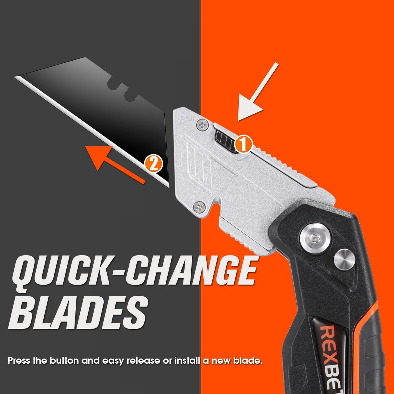 18mm Heavy-Duty Utility Knife (L-1) - Multi-Purpose Custom Cutting Depth Utility Knife w/Ergonomic Grip Handle & Snap-Off Blade, Replacement Blades: Any 18mm Blade