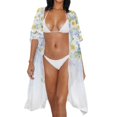 thumbnail image 3 of HELLHERO Watercolor Daisy Floral Kimono Cover Up - Lightweight Breathable Beachwear for Women | Perfect for Summer Vacation, Poolside & Tropical Trips, 3 of 6
