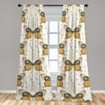 thumbnail image 2 of Jungle Boho Window Curtains, Modern Illustration of Wild Life Moth Pattern on Plain Backdrop, Lightweight Decor 2-Panel Set with Rod Pocket, Pair of - 28"x84", Pale Coffee and Off White, by Ambesonne, 2 of 3