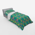 thumbnail image 3 of Ambesonne Retro Bedding Set 4 Pcs, Colorful Whimsical Shapes, Queen, Green Pale Fuchsia and Yellow, 3 of 3