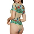 thumbnail image 3 of Easygdp Colorful Plants And Insects Women's One-Piece Swimsuit Slim Fit Crew Neck Bodysuit Athletic Swimwear with Concealed Buckle - Medium, 3 of 9