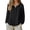 Black, variant on Women's Summer Solid Color Thin Balloon Sleeve Retro Vacation Style Cotton Linen Sun Shirt Women's Blouse