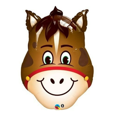 horse farm barn barnyard head shape 32 party animals mylar helium