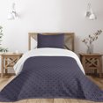 thumbnail image 3 of Ambesonne Navy Blue Quilted Bedspread Set 2 Pcs, Geometric Ogee Tile, Twin Size, Dark Blue Tan, 3 of 6