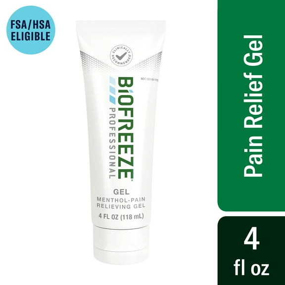 Biofreeze Professional Menthol Pain Relieving Gel 4 FL OZ Tube For Pain Relief Associated With Sore Muscles, Arthritis, Simple Backaches, And Joint Pain, Pack Of 1 (Packaging May Vary)
