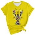 thumbnail image 2 of BOOMILK Mardi Gras Shirts for Women Carnival Crawfish Lobster Print V Neck T-shirt Plus Size Summer Top Graphic Tees, 2 of 8