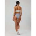 thumbnail image 5 of Women'S Large Size Cotton Half-Cover Hip High Waist Solid Color High Slit Briefs Gray L, 5 of 7