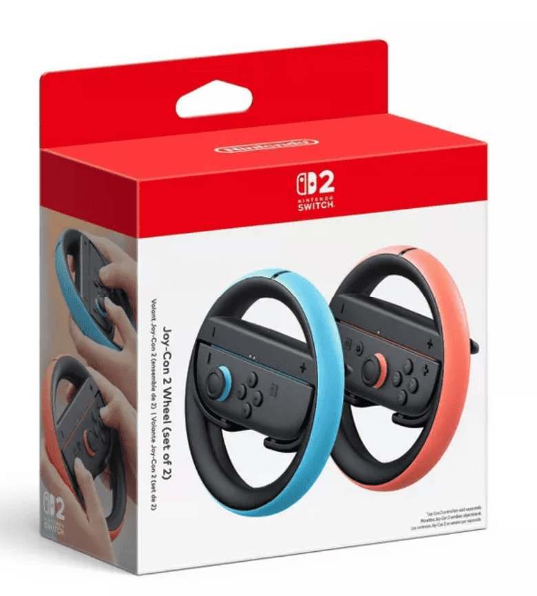 Nintendo Switch 2 Console Bundle with Mario Kart World, Kirby Forgotten Land, Pro Controller 2 and Joy Con 2 Wheel, Black