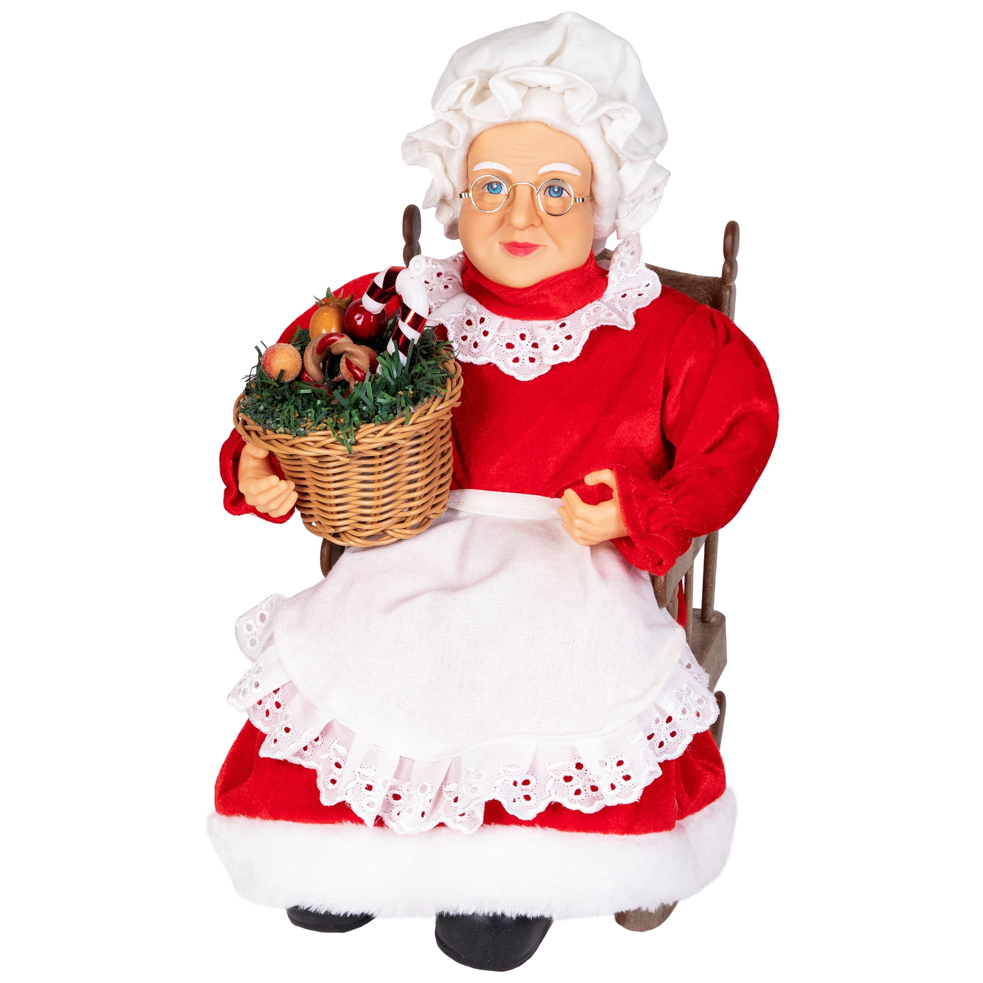 Northlight Animated Musical Mrs. Claus in Rocking Chair Christmas Decoration - 14"
