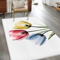 thumbnail image 2 of Colorful Tulips Area&nbsp;Rug 2.7x5ft Blue Red Yellow Floral Non-Slip&nbsp;Washable Square&nbsp;Rugs Soft Felt Indoor Floor Mat for Bedroom Kitchen Living Room Bathroom, 2 of 9