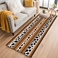 thumbnail image 2 of Runner Rug 2'x6' Brown Checkered Leopard Print Hallway Runner Rugs Washable Non-Slip Bedside Floor Mats Carpet for Kitchen Bedroom Laundry Room Bathroom, 2 of 9