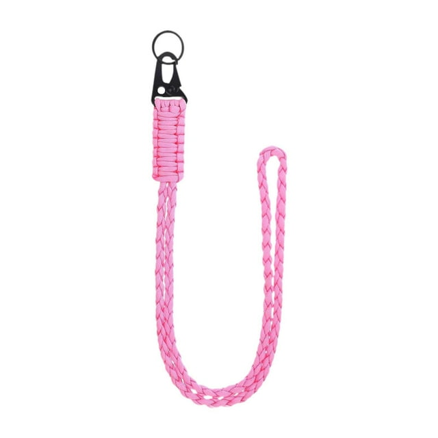 Paracord Lanyard Neck Lanyard Rope Llave de llave Lanyard Lanyard para trepar de mochilero Insignias de identificación al aire libre Cámara Rosa