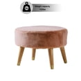 thumbnail image 2 of Home Soft Things Heavy Faux Fur Oval Ottoman - Burnt Orange - 22" x 18" x 18", 2 of 6