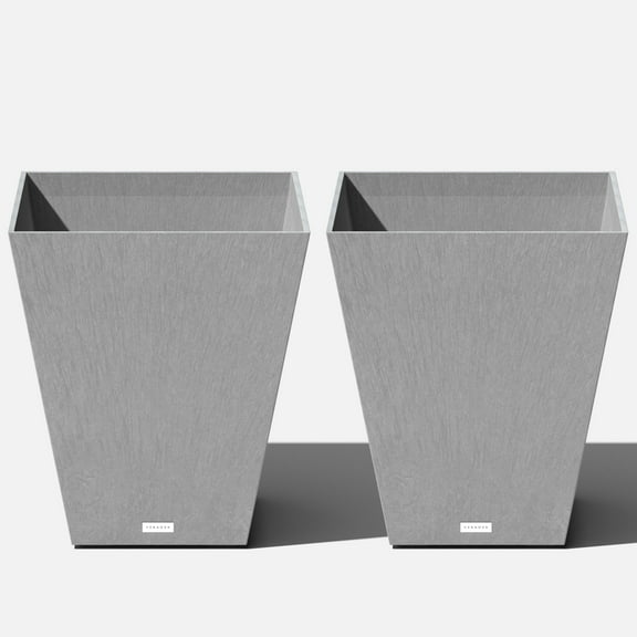 Veradek Pure Series Nobleton 22" Plastic Planter 2-Pack Gray