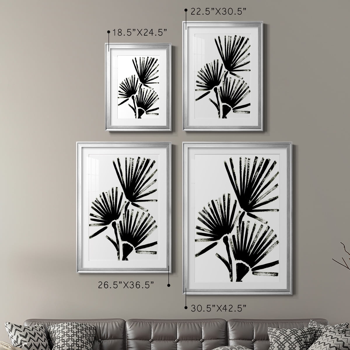 Wexford Home Fan Brush I Premium Framed Print, 22.5" x 30.5" - Ready to Hang, Silver (Set of 2)
