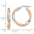 thumbnail image 3 of Leslie's Real 10kt White Gold Rose-tone Twisted Hoop Earrings; for Adults and Teens; for Women and Men, 3 of 3