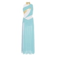 thumbnail image 2 of Moggemol Robe de Danse Sans Manches pour Filles Robe de Danse Contemporaine Fendue Longue Jupe Bleu Clair 6, 2 of 4