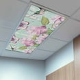 thumbnail image 2 of 4 Pack Watercolor Flower Fluorescent Light Covers for Ceiling Lights Kingfisher Butterfly Teal Text Bottom Magnetic Ceiling Light Covers Overhead Light Filters for Office Classroom Home, 2 of 9