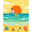 Yellow, Pattern 6, variant on ODIKA 4'x6' Machine Washable Non-Slip Area Rug, Seashell Needlework High Traffic Rug, Blue, 618860