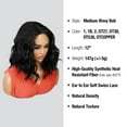 thumbnail image 2 of STUDIOCUT BY PROS Loose Deep Wave Bob Wigs 12 Inch Middle Center Part Swiss Lace Front Bob Wig for Black women Wavy Curly Wig Heat Resistant Synthetic Wigs DPL008 (1-JETBLACK), 2 of 7