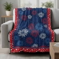 thumbnail image 2 of Independence Day Blanket Soft Cozy Warm Throw Blanket for Couch, Plush Fuzzy Flannel Fleece Blankets for Sofa, Red Blue Fireworks Stars Flag Day Bed Blankets Lightweight Gifts for Women, 30"x40", 2 of 9