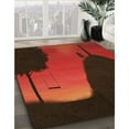 thumbnail image 3 of Ahgly Company Tapis d'Intérieur Lavables en Machine Rectangle Transitionnel Rouge Cramoisi, 2' x 3', 3 of 7