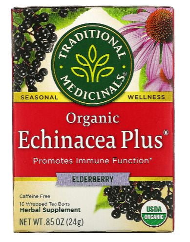 Traditional Medicinals Organic Echinacea Elder Herbal Tea - 16 Tea Bags