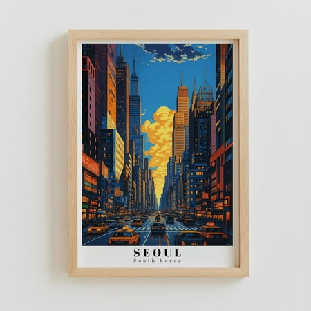 Seoul Travel Print Wall Art, Seoul - South Korea City Print, Seoul Travel Gift, Seoul City Poster, Travel Gift, Wall Art, Modern Wall Decor, 8x12 UNFRAMED