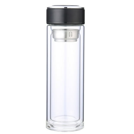 

320ML High-Borosilicate Glass Water Bottle with Filter Double Layer Heat Resistant Tea Coffee Bottle