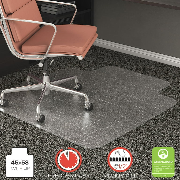 RollaMat Frequent Use Chair Mat, Medium Pile Carpet, Flat, 46 x 60, Rectangle, Clear RollaMat Frequent Use Chair Mat, Medium Pile Carpet, Flat, 46 x 60, Rectangle, Clear