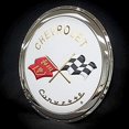 thumbnail image 2 of 1963-1967 C2 Corvette Crossed Flags Stainless Steel Wall Hanging Sign - 22", 2 of 4