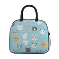thumbnail image 2 of Multicolor Cat Head Blue Pattern Insulated Leakproof Lunch Box for Work, Lunch Bag for Women Men, Loncheras Para Mujer for Beach Travel Picnic Camping, 2 of 5
