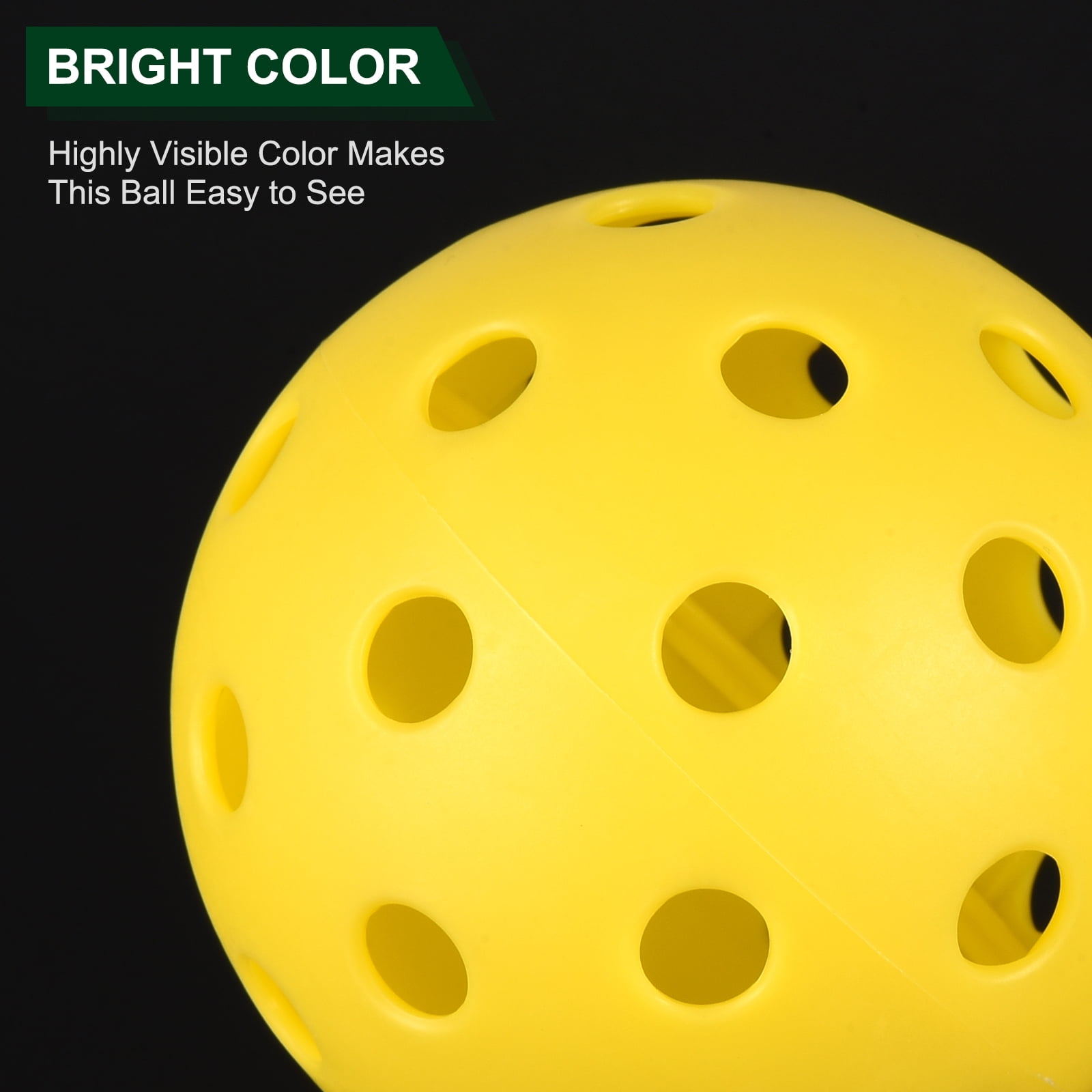 Unique Bargains Outdoor Pickleball Balls 40 Holes Pickleball Balls for Amateurs Sport Yellow