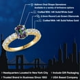 thumbnail image 2 of Gem Stone King 14K Two Tone Gold Green Mystic Topaz and Lab Grown Diamond Engagement Ring for Women | 2.23 Cttw | Oval 8X6MM | Gemstone November Birthstone | Size 8, 2 of 6