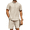 Light Khaki, variant on COOFANDY Men's Summer Beach Outfits 2 Piece Short Sleeve Shirts and Shorts Casual Vacation Linen Sets for Men