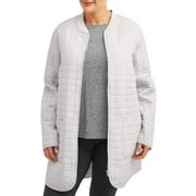 Athletic Works Women's Plus Size Active Lightweight Quilted Tunic Jacket