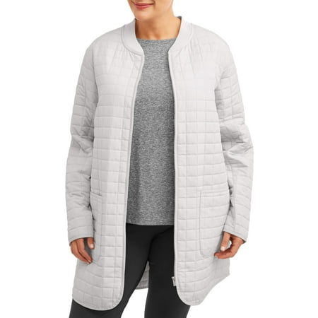 Athletic Works Women's Plus Size Active Lightweight Quilted Tunic Jacket