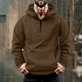 thumbnail image 2 of Oversized Tops for Men Trendy New Tactical Hoodies for Men Military Pullover Long Sleeve Cargo Workout Outdoor Hooded Sweatshirt with Pocket Brown M, 2 of 6