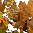 thumbnail image 5 of Northlight Maple Leaves and Berries Artificial Fall Harvest Garland - 5' x 8" - Brown and Orange, 5 of 8