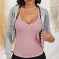 thumbnail image 4 of Women's Ribbed Knit Deep V Neck Tank Top with Seamless Design - Large, Pink, 4 of 7
