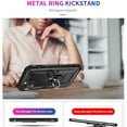 thumbnail image 4 of Compatible with iPhone 15 Case,with 360 Ring Holder Kickstand Card case, Armor Military Grade Protection Hybrid Silicone TPU PC Rugged Case, Magnetic with Car Mount Phone Cover,Black, 4 of 6