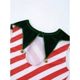 thumbnail image 7 of TiaoBug Girl Mrs Santa Costume Tutu Leotard Dress with Bells Stripes Print Dancewear, 7 of 7