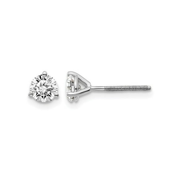 2/3 Carat (Ctw VS2-SI1, D-E-F) Lab Grown Diamond Solitaire Stud Earrings in 14K White Gold with Screwbacks for Women