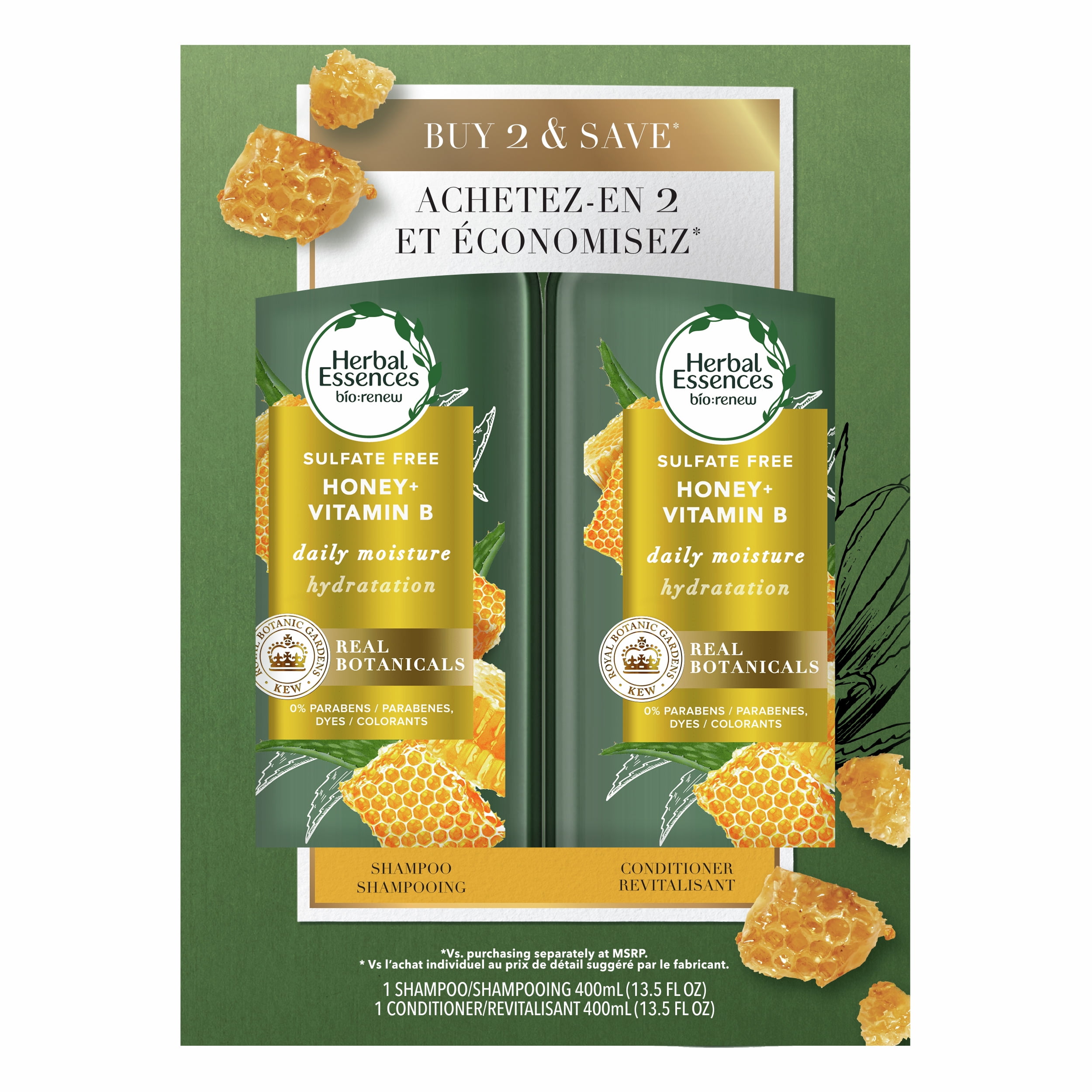 Herbal Essences Bio Renew Shampoo Conditioner Set Honey And Aloe 13 5 Oz Walmart Com