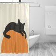 thumbnail image 2 of Yayeee Shower Curtain with Hooks 72"x72" Waterproof Fabric Bathroom Hanging Decor, Sleeping Black Cat, 2 of 5